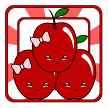 Kawaii Apple Korb (Mädchen) Photoskulpturen