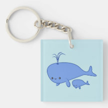 Kawaii Baby-Wal und Mutter Whale keychain