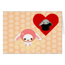 kawaii Häschenrosa ist mein Valentinsgruß Karten