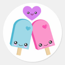 Kawaii hübsche Aqua-Rosa BESTE FREUNDIN Popsicle-A