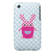 Kawaii kariertes Kaninchen iPhone 3 Cover