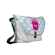 Kawaii kariertes Kaninchen Kurier Tasche