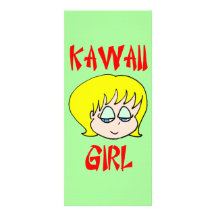 kawaii Mädchenblondine Bedruckte Werbekarte