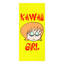 kawaii Mädchenrot Personalisierte Werbekarte