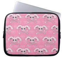 Kawaii rosa Häschen-Schädel Laptop Sleeve Schutzhüllen