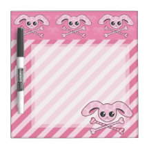 Kawaii rosa Häschen-Schädel Memoboard