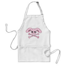 Kawaii rosa Häschen-Schädel Schürze