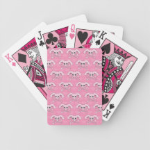 Kawaii rosa Häschen-Schädel Spielkarten