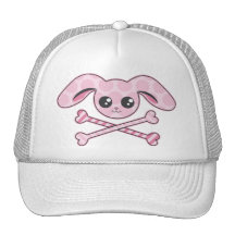 Kawaii rosa Häschen-Schädel Truckerkappe