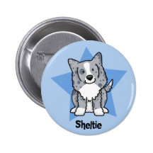 Kawaii Stern-Blau Sheltie Anstecknadel
