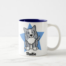 Kawaii Stern-Blau Sheltie Teetassen