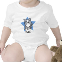 Kawaii Stern blauer Sheltie Baby-Strampler