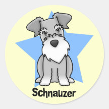 Kawaii SternSchnauzer Runde Aufkleber