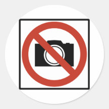 Kein Fotografie-Landstraßen-Zeichen Runde Aufkleber