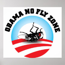 KEINE FLIEGEN-ZONE - OBAMA PLAKATDRUCKE