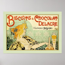 Kekse u. Chocolat Delacre (Salbei) Plakatdruck