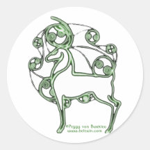 Keltische Rotwild-Aufkleber Hernes, weiß