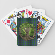 Keltischer Baum des Lebens und der Clan-Mackenzied Spielkarten