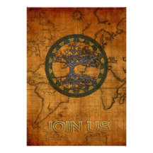 Keltischer Baum des Lebens [Yggdrasil] Personalisierte Ankündigungskarte