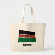 Kenia Fliegende Flagge MIT Namen Leinentaschen