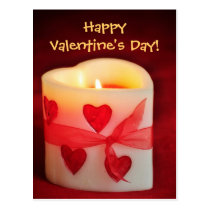 Kerzen-Herz-Valentinstag-Postkarte postkarten