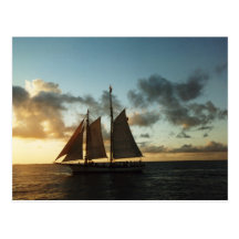 Key West-Sonnenuntergang-Segel-Foto-Postkarte