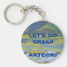 Keychain lässt grüne gehen Ozean-Seeufer-Malerei Schlüsselanhänger