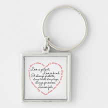 Keychain - Liebe ist geduldiges Wort-Herz Schlüsselband