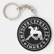 Keychain Sleipnir Schild auf Schwarzem Schlüsselbänder