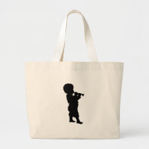 Kind mit Trompete child with trumpet Tragetaschen
