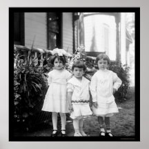 Kinder in Sonntag bestes Dayton, OH- 1898 Posterdruck
