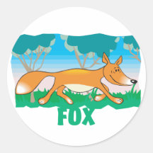 Kinderfreundlicher Fox Runder Aufkleber