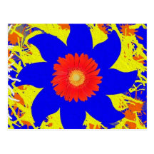 Kinderkunst-Postkarten kritzeln blaues Rot-abstrak