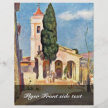 Kirche in Cagnes durch Pierre-Auguste Renoir Flyerbedruckung