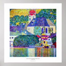 Kirche Klimt St. Wolfgang in Unterach auf See Atte Plakat