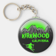 Kirkwood Kalifornien grünes Skifahrer keychain Schlüsselanhänger
