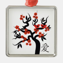 Kirschblüte-Baum-chinesische Liebe-Symbolgewohnhei Weinachtsornamente