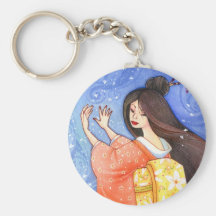Kirschblüte-Duschen-Geisha-Kunst Keychain Schlüsselanhänger
