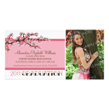 Kirschblüten-Abschluss-Mitteilung (Rosa) Bilderkarte