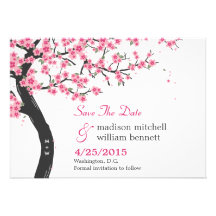 Kirschblüten-Save the Date Karte Einladung