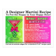 KirscheMistle-Tini Weihnachtsmartini-Rezept Postkarten