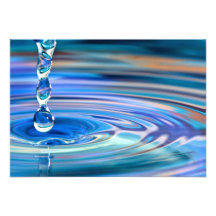 Klares blaues Wasser-Tropfen-Fließen Einladungskarte