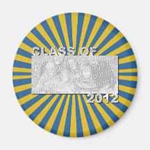 Klasse von 2012 schnitt Foto-Rahmen - blaue Goldex Kühlschrankmagnete