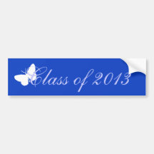 Klasse von 2013 - blauer Schmetterling Auto Sticker