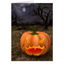 Klassische Kürbislaterne-Halloween-Karte