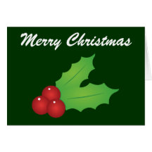 Klassische Weihnachtsstechpalme Grußkarten