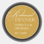 Klassischer Goldpinstripe-Proben-Abendessen-Aufkle