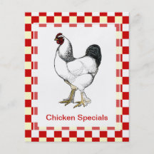 Klassisches Huhn-Restaurant-Menüwöchentliche Speci Bedruckte Flyer