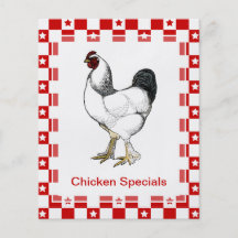 Klassisches Huhn-Restaurant-Menüwöchentliche Speci Flyer Druck
