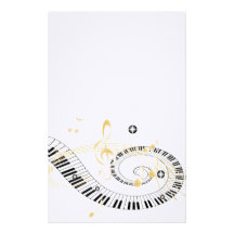 Klavier-Schlüssel und goldener Musiknoten Personalisiertes Druckpapier
